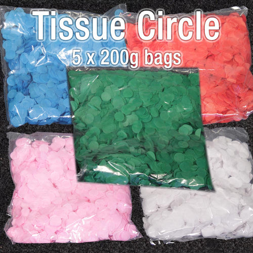 Tissue Circle Confetti (sold in 1kg, bags of 200g each)